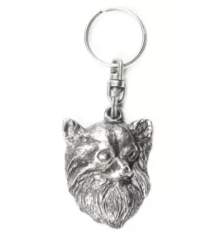 Chihuahua long-haired - Silver-plated dog pendant, handbag decoration, backpack pendant by Art-Dog brand
