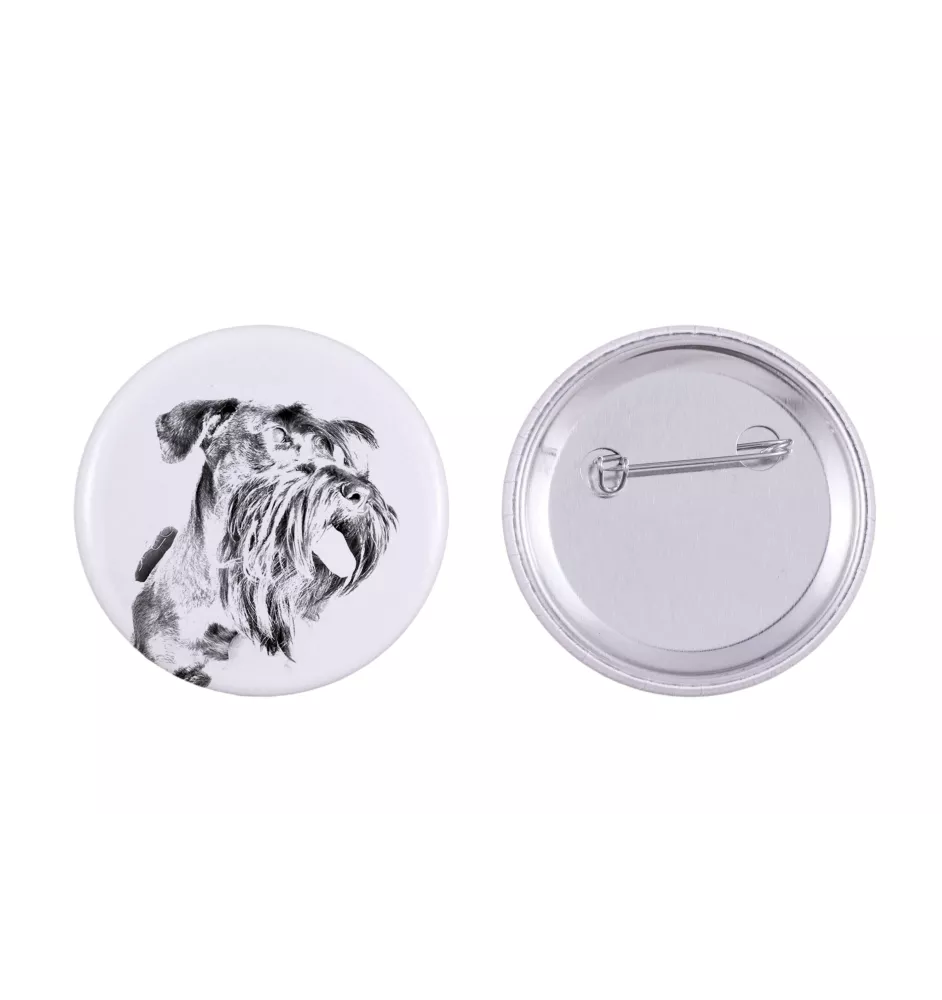 Terrier Tchèque, Cesky Terrier - badge avec votre chien, ajoutez votre propre photo, marque Art-Dog