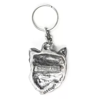 Chihuahua long-haired - Silver-plated pendant with a dog in a decorative box, handbag decoration, backpack pendant by Art-Dog brand