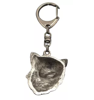 Chihuahua Langhaar - Versilberter Schlüsselanhänger mit Hund in einer Geschenkbox, Handtaschenschmuck, Rucksackanhänger der Marke Art-Dog