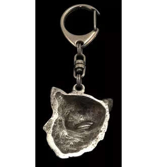 Chihuahua Langhaar - Versilberter Schlüsselanhänger mit Hund in einer Geschenkbox, Handtaschenschmuck, Rucksackanhänger der Marke Art-Dog