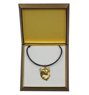 Chihuahua Langhaar - Hundehalsband in Geschenkbox, vergoldeter Anhänger für Hundefans, auffälliger Schmuck von Art-Dog