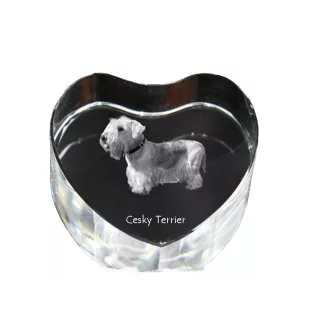 Terier czeski serce kryształowe z psem Art-Dog