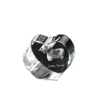 Tschechischer Terrier,   Böhmischer Terrier, Český Teriér - Hundebild im Kristall, Kristallherz, einzigartiger Bilderrahmen der Marke Art-Dog