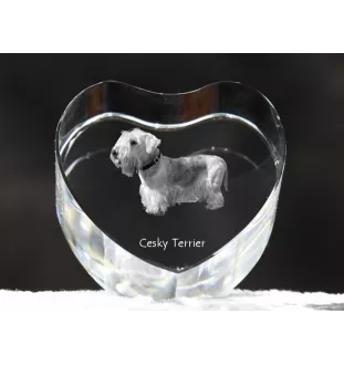 Terier czeski serce kryształowe z psem Art-Dog
