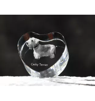 Terier czeski serce kryształowe z psem Art-Dog