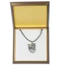 Chihuahua Langhaar - Hundehalsband in Geschenkbox, versilbertes Medaillon für Hundefans, markanter Anhänger der Marke Art-Dog