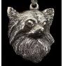 Chihuahua Langhaar - Hundehalsband in Geschenkbox, versilbertes Medaillon für Hundefans, markanter Anhänger der Marke Art-Dog