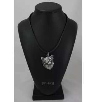 Chihuahua à poil long - Collier de chien dans une boîte cadeau, médaillon argenté pour fan de chien, pendentif remarquable de la marque Art-Dog