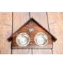 Terrier Tchèque, Cesky Terrier - support en bois avec des bols pour chien, bols pour chien décoratifs, cadeau pour l'adoption d'un chien de la marque Art-Dog