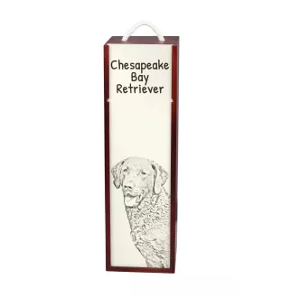 Chesapeake Bay Retriever, Chessie - wine box with a dog, alcohol box with graphics, personalized gift box from the Art-Dog brand