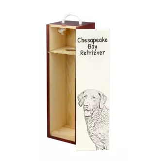 Chesapeake Bay Retriever, Chessie - wine box with a dog, alcohol box with graphics, personalized gift box from the Art-Dog brand