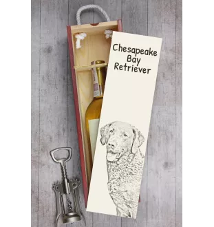 Retriever de la baie de Chesapeake - boîte à vin avec chien, boîte à alcool avec graphisme, boîte cadeau personnalisée de la marque Art-Dog