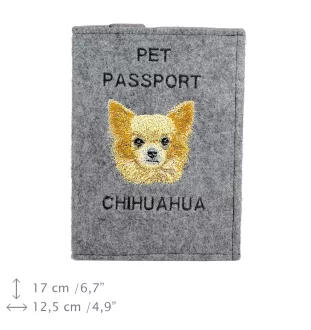 Chihuahua Langhaar - Hundepassetui, Dokumententasche, Geschenk für den Reisenden von der Marke Art-Dog