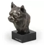 Chihuahua long-haired - Dog statue, bust on stone base, sculpture, trophy for dog show by Art-Dog brand