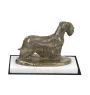 Cesky Terrier, Czech Terrier, Bohemian Terrier - dog figurine, statue on white marble, trophy for Art-Dog dog show exhibition