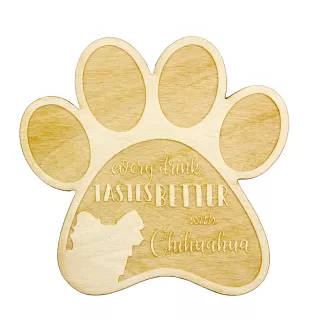 Chihuahua Langhaar - Tasse Untersetzer, graviert Untersetzer mit Hund, Geschenk für Hundeliebhaber von Art-Dog Marke