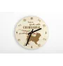 Chihuahua Langhaar - Uhr mit Hund, Holzuhr mit Gravur, personalisierte Uhr von Art-Dog
