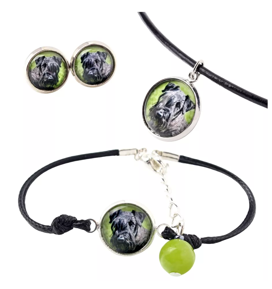 Tschechischer Terrier,   Böhmischer Terrier, Český Teriér - Schmuckset in einer Schachtel, Halskette, Ohrringe, Armband, Produkte der Marke Art-Dog