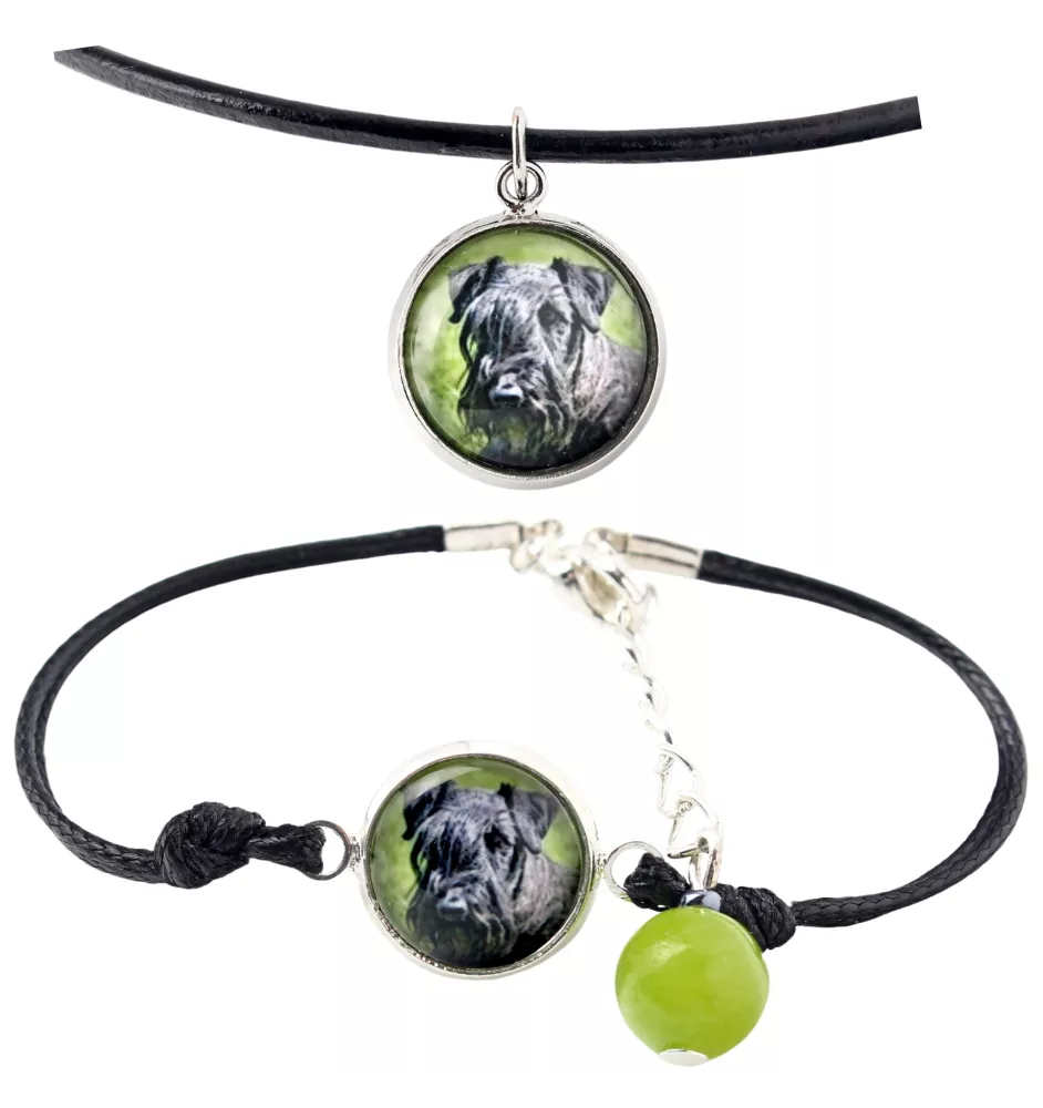 Cesky Terrier, Czech Terrier, Bohemian Terrier - a set of jewelry with your photo, handmade set, bracelet and necklace by Art.-Dog brand
