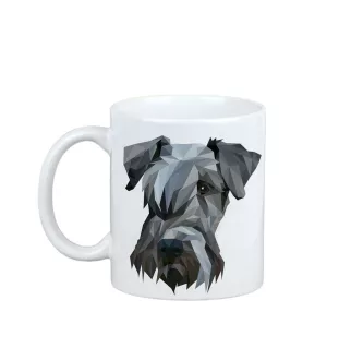 Cesky Terrier, Czech Terrier, Bohemian Terrier - cup with a geometric dog image and the inscription Art-Dog