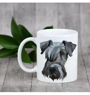 Tschechischer Terrier,   Böhmischer Terrier, Český Teriér - Becher mit einem Bild und dem Schriftzug geometrischer Hund Art-Dog