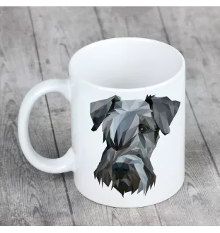 Terrier Tchèque, Cesky Terrier - tasse avec une photo et un motif de chien géométrique Art-Dog