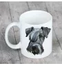 Terrier Tchèque, Cesky Terrier - tasse avec une photo et un motif de chien géométrique Art-Dog