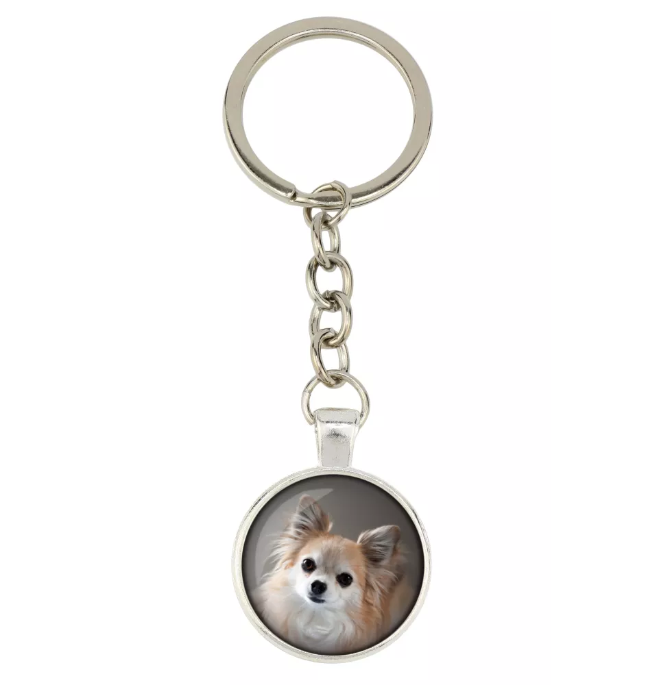 Chihuahua long-haired - keychain with your photo, key decoration, bag pendant from Art-Dog brand