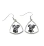 Terrier Tchèque, Cesky Terrier - boucles d'oreilles avec une photo et un motif de chien géométrique Art-Dog