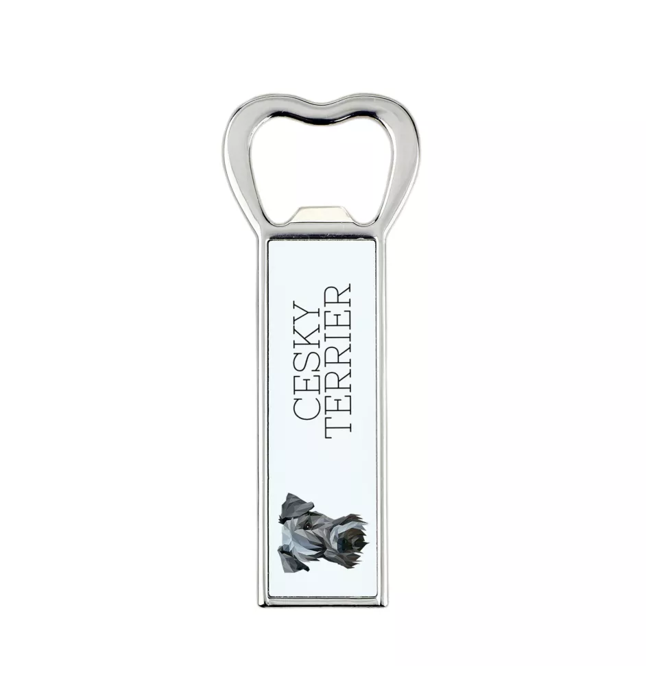 Cesky Terrier, Czech Terrier, Bohemian Terrier - bottle opener with a picture and inscription for beer by Art-Dog
