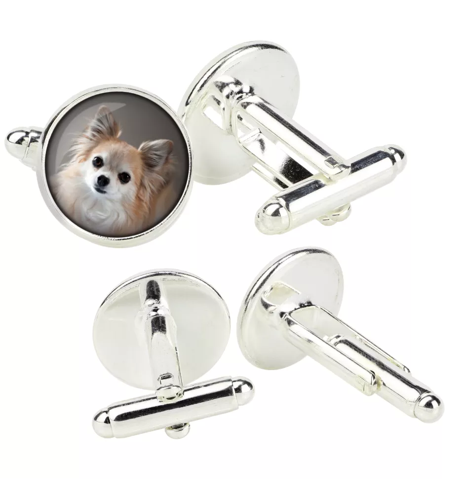 Chihuahua Langhaar - Manschettenknöpfe in einer Schachtel, handgefertigter Schmuck, Produkt der Marke Art-Dog