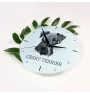 Terrier Tchèque, Cesky Terrier - horloge murale géométrique avec photo et logo de la marque Art-Dog