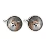 Chihuahua long-haired - cufflinks and tie with your photo, a suit decoration, men's jewelry from the Art-Dog brand.