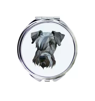 Terrier Tchèque, Cesky Terrier - miroir avec une image et un motif géométrique de la marque Art-Dog