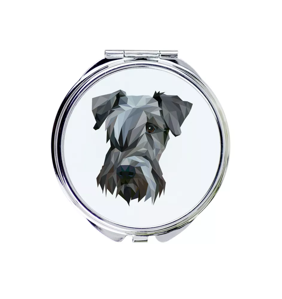 Terrier Tchèque, Cesky Terrier - miroir avec une image et un motif géométrique de la marque Art-Dog