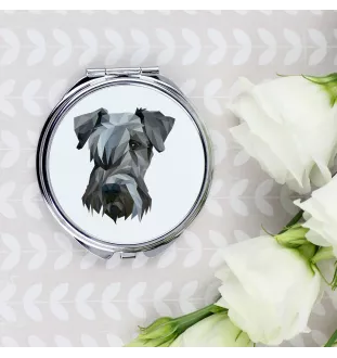 Cesky Terrier, Czech Terrier, Bohemian Terrier - mirror with a geometric design and the brand name Art-Dog