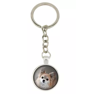 Chihuahua długowłosy brelok w pudełku ze zdjęciem Art-Dog