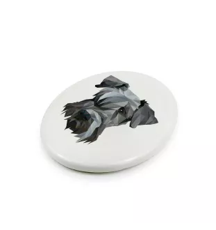 Terrier Tchèque, Cesky Terrier - une plaque avec une photo et un motif géométrique de la marque Art-Dog