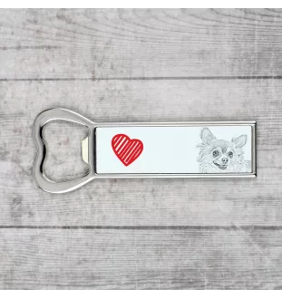 Chihuahua à poil long - ouvre-bouteille avec chien, ouvre-bouteille personnalisé pour réfrigérateur, cadeau unique pour homme de la marque Art-Dog