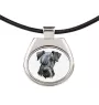 Cesky Terrier, Czech Terrier, Bohemian Terrier - necklace with a geometric design and the inscription "Art-Dog"