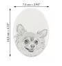 Chihuahua Langhaar - Gedenktafel mit einem Foto eines Hundes, Grabplatte mit Druck, personalisierte ovale Platte der Marke Art-Dog