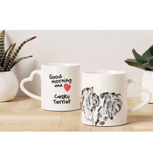 Terrier Tchèque, Cesky Terrier - tasse avec chien, une tasse adorable avec une anse en forme de cœur, un cadeau universel de la marque Art-Dog