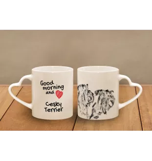 Cesky Terrier, Czech Terrier, Bohemian Terrier - cup with a dog, adorable cup with a heart-shaped handle, universal gift from the Art-Dog brand