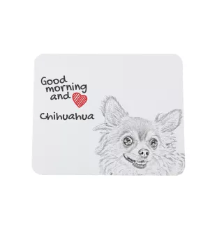 Chihuahua Langhaar - Mauspad mit Druck, personalisiertes Mauspad mit Hund, einzigartiges Gadget für Büroangestellte von Art-Dog.