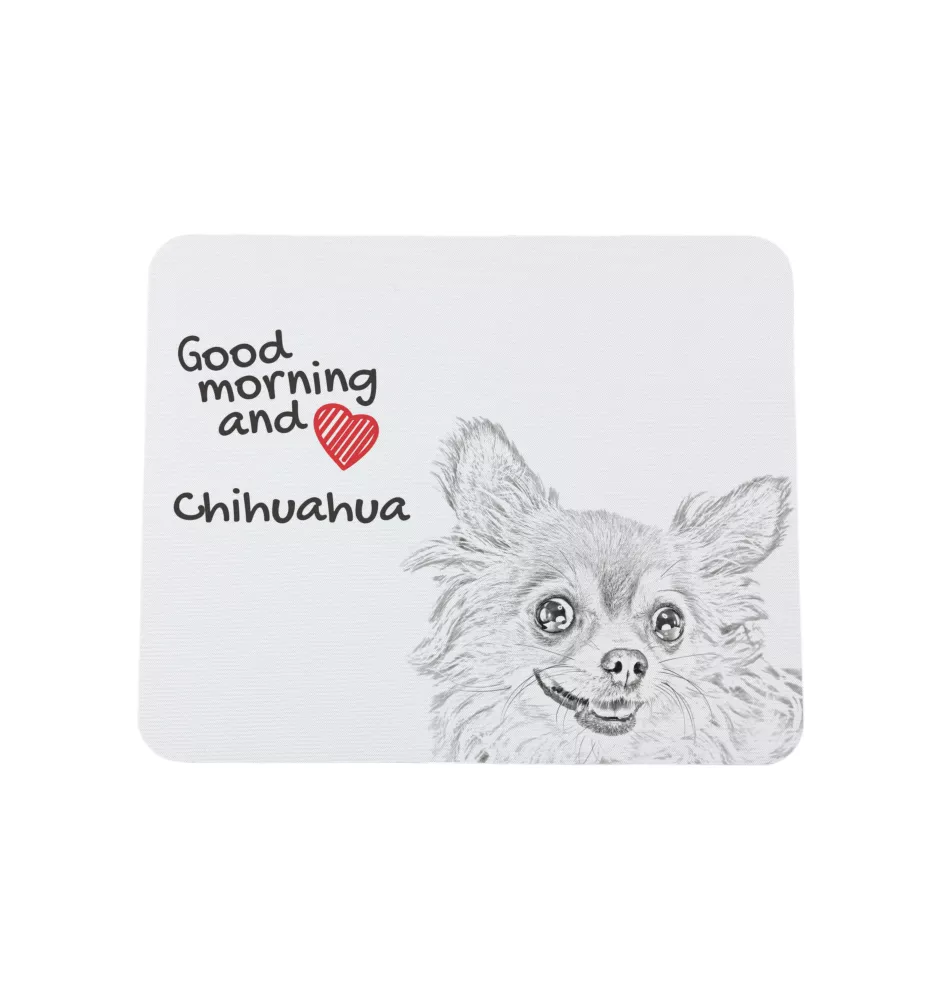 Chihuahua Langhaar - Mauspad mit Druck, personalisiertes Mauspad mit Hund, einzigartiges Gadget für Büroangestellte von Art-Dog.