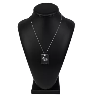 Terrier Tchèque, Cesky Terrier - Pendentif en cristal avec chien, collier en argent avec photo, pendentif personnalisé par la marque Art-Dog