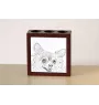 Chihuahua à poil long - porte-stylo avec chien, organiseur de bureau avec impression, décoration de bureau personnalisée de la marque Art-Dog