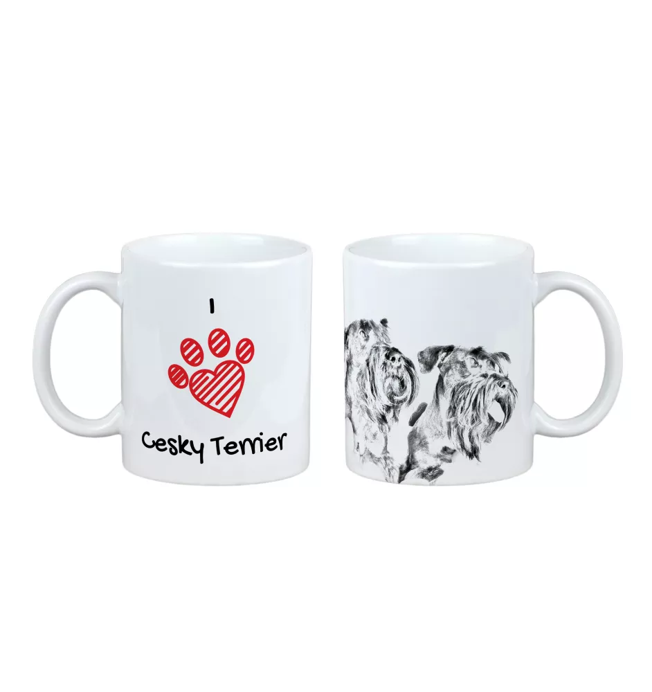 Terrier Tchèque, Cesky Terrier - tasse avec chien, une tasse adorable avec une illustration, un cadeau avec votre photo de la marque Art-Dog