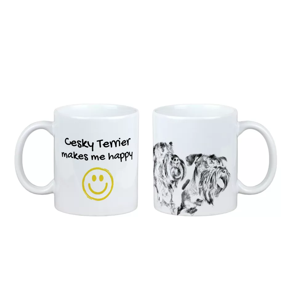 Tschechischer Terrier,   Böhmischer Terrier, Český Teriér - Tasse mit Hund, fröhliche Tasse für Hundeliebhaber, personalisiertes Geschenk der Marke Art-Dog